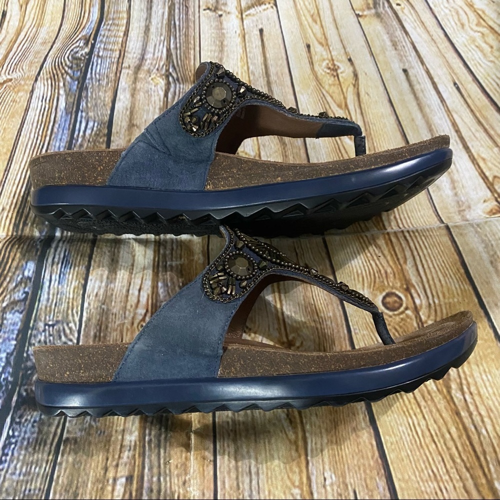 Dansko Women's Blue Beaded Thong Sandals - Picture 3 of 5